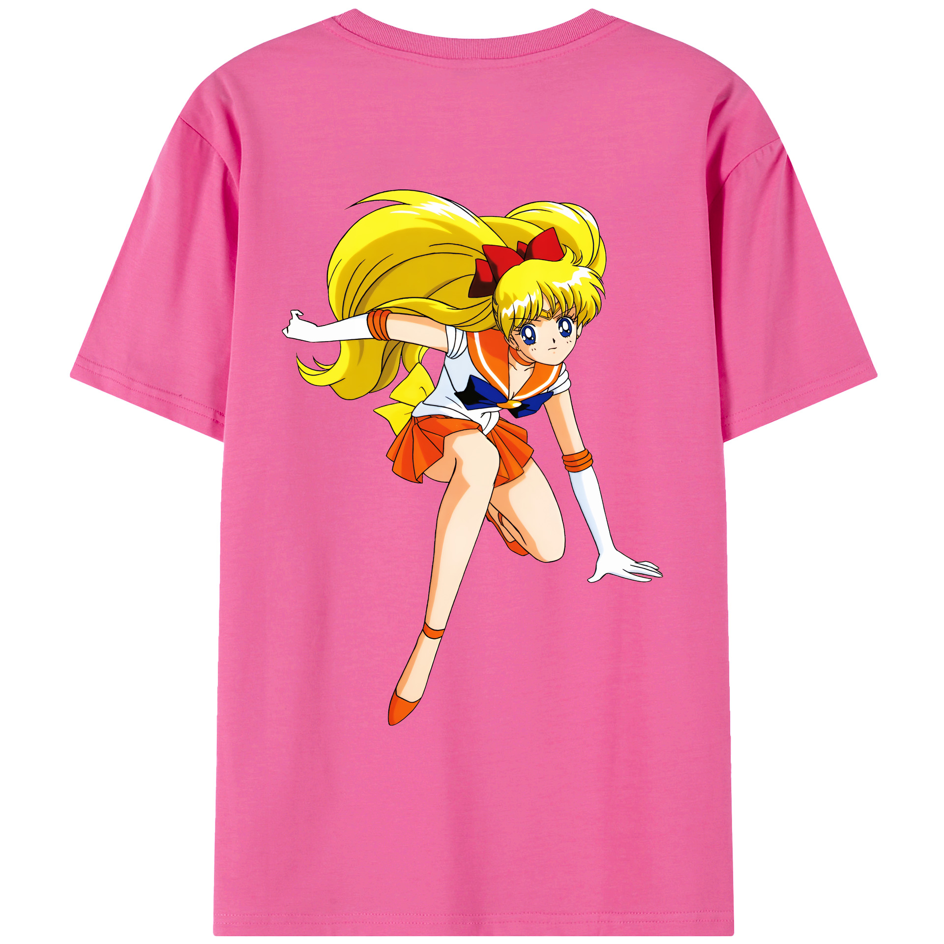 （画像用） 美少女戦士セーラームーン 愛野 美奈子 あいの みなこ Sailor Moon Aino Minako レディース半袖Tシャツ(バックプリント)